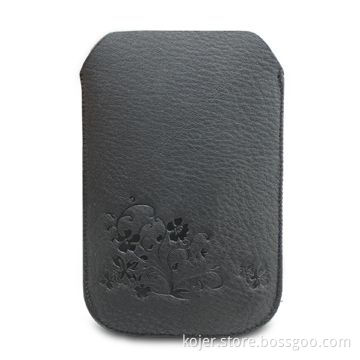 PU Leather Case for Apple's iPhone 4, Fine Workmanship in Stitches, with Printed Flower on the Case
